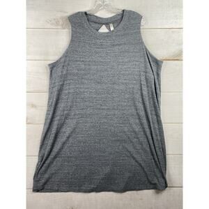 Cacique Sleep Shirt Nightgown Sz 26/28 Gray Black Lace Cutout Soft Ribbed Knit